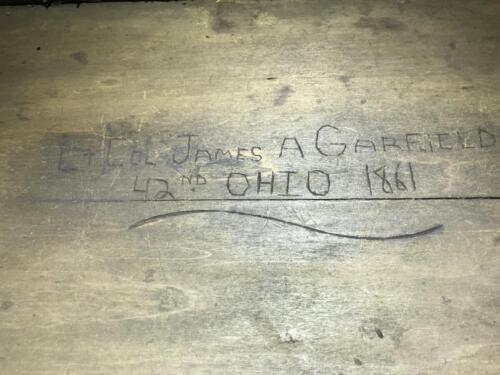 American Civil War Officer’s Field Chest belonging to LT COL James A Garfield (interior)